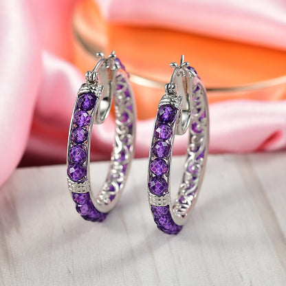 EverTrue African Amethyst Hoop Earrings — Vibrant Energy & Timeless Style