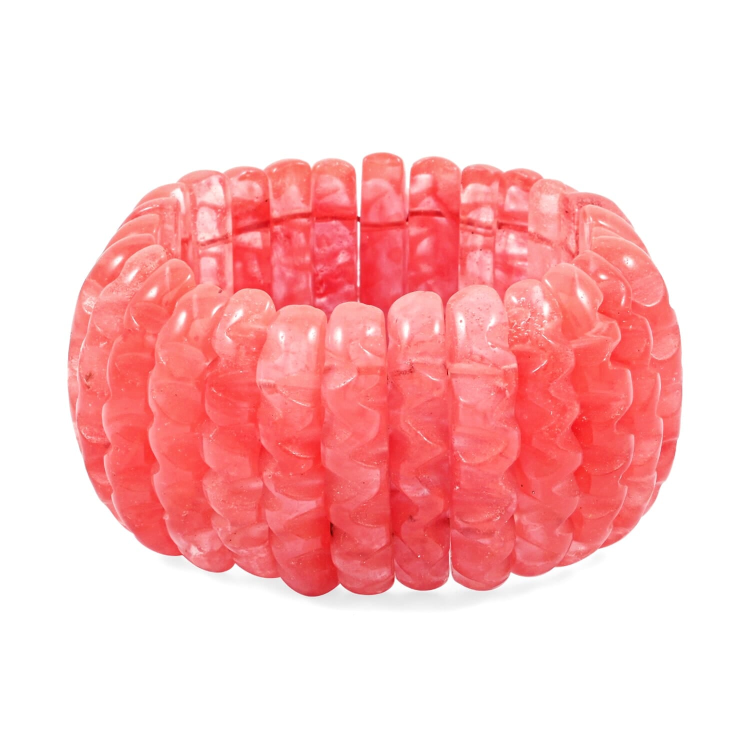 Carved Gemstone Wavy Bracelet – For Positivity & Manifestation