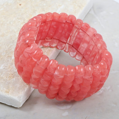 Carved Gemstone Wavy Bracelet – For Positivity & Manifestation