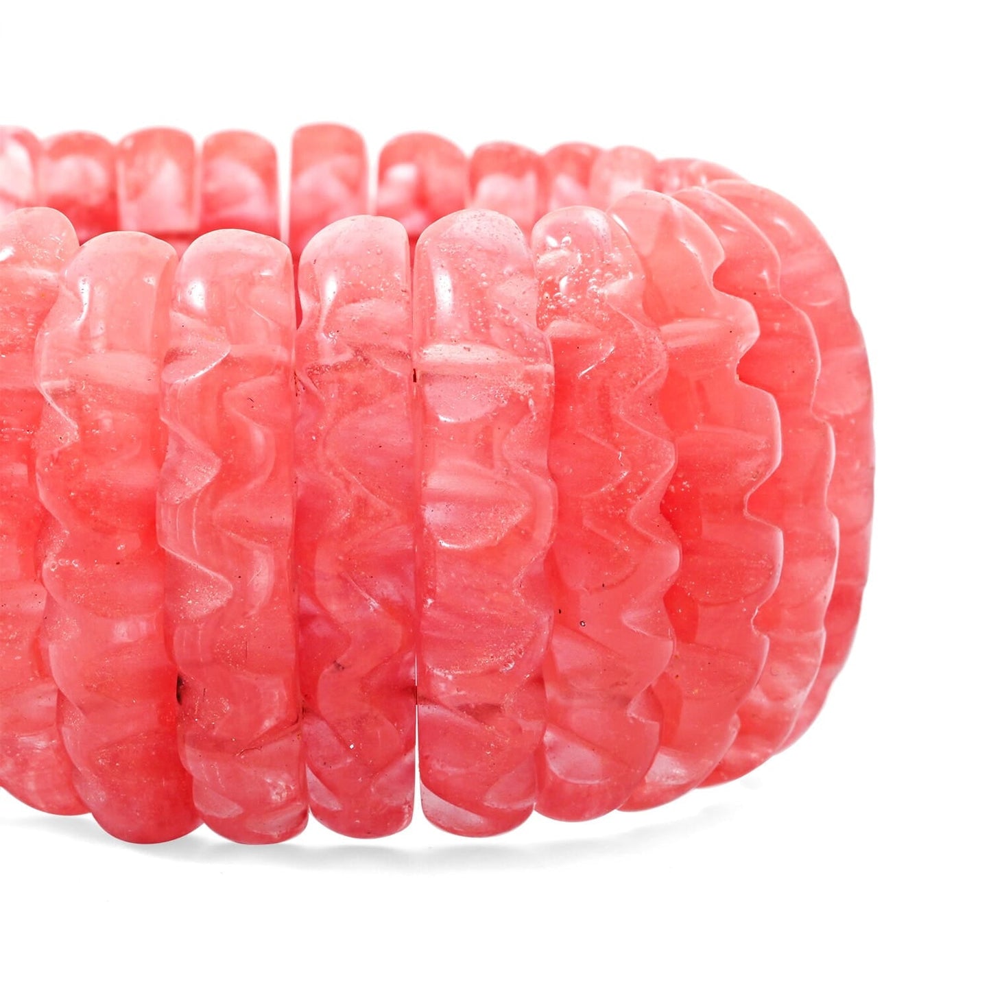 Carved Gemstone Wavy Bracelet – For Positivity & Manifestation