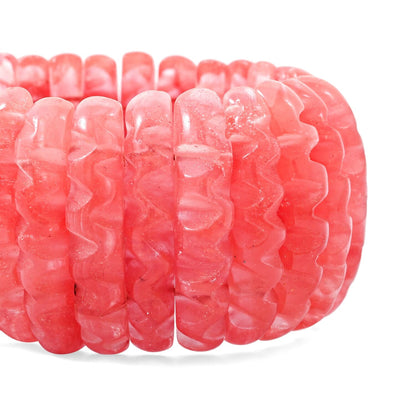 Carved Gemstone Wavy Bracelet – For Positivity & Manifestation
