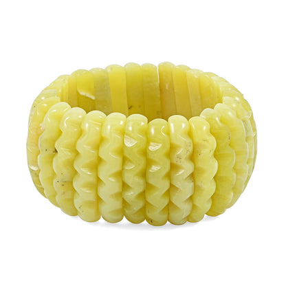 Carved Gemstone Wavy Bracelet – For Positivity & Manifestation