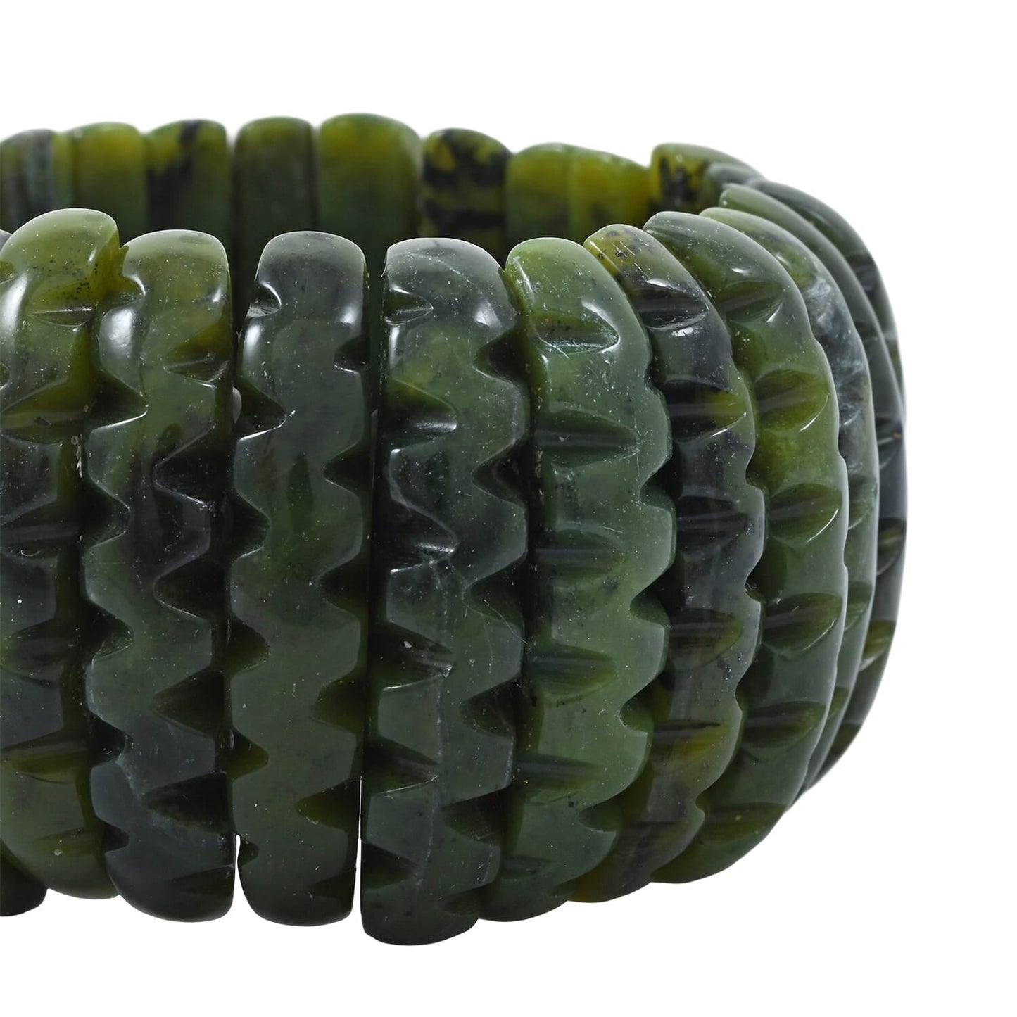 Carved Gemstone Wavy Bracelet – For Positivity & Manifestation