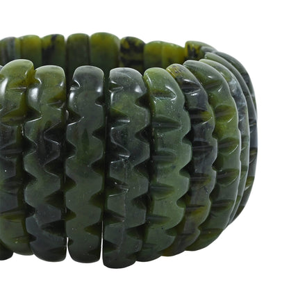 Carved Gemstone Wavy Bracelet – For Positivity & Manifestation