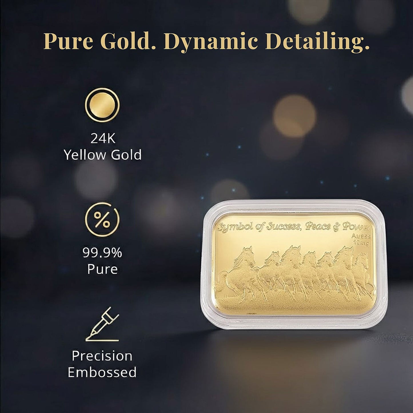 24K Golden Blessing - Seven Horses Emboss Sheet