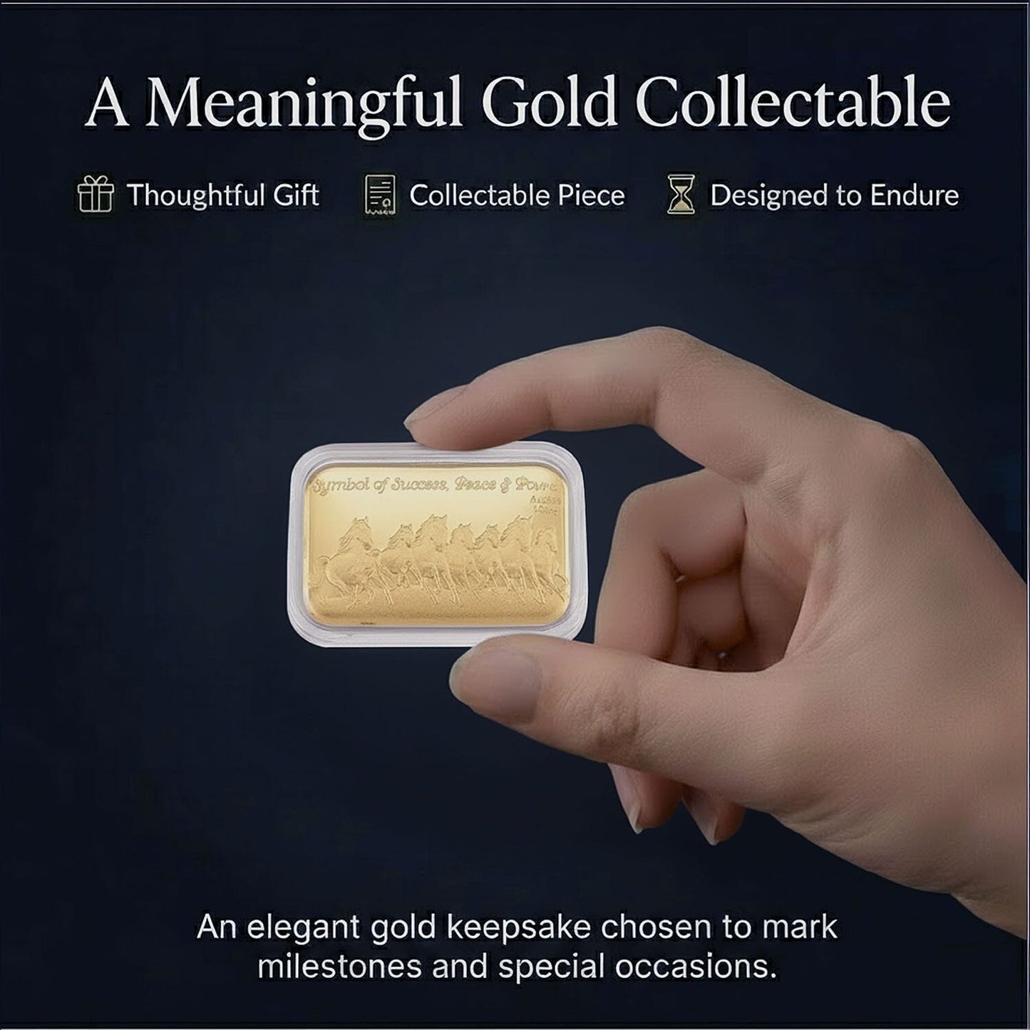 24K Golden Blessing - Seven Horses Emboss Sheet