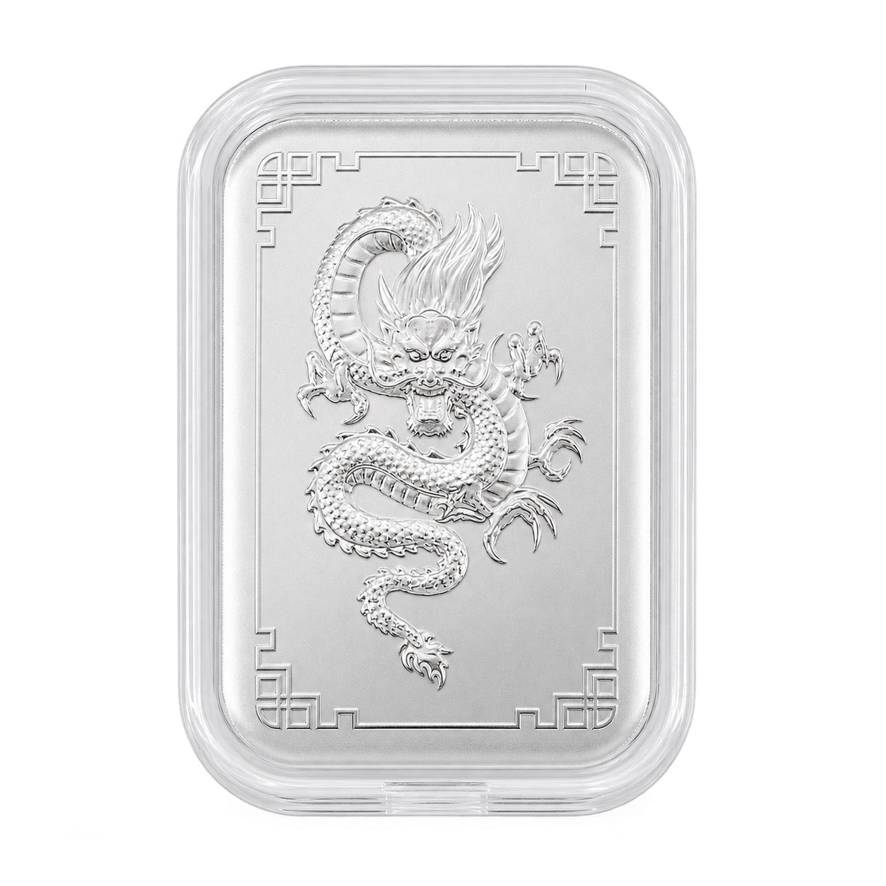 999 Silver Dragon Emboss Sheet - Lucky Charm for Wallet and Gifts