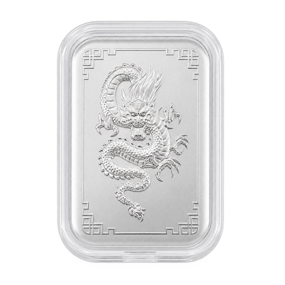 999 Silver Dragon Emboss Sheet - Lucky Charm for Wallet and Gifts