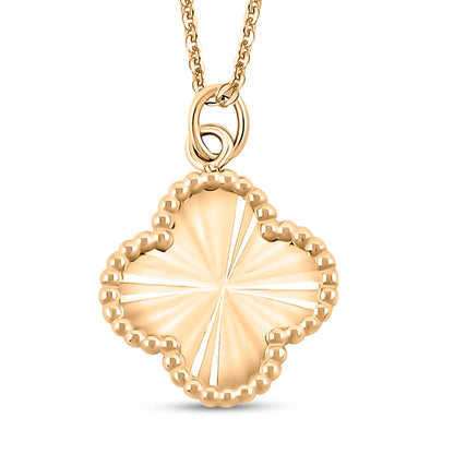 10K Yellow Gold Diamond-Cut Clover Pendant Necklace – A Lucky Touch of Elegance