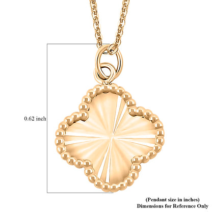 10K Yellow Gold Diamond-Cut Clover Pendant Necklace – A Lucky Touch of Elegance