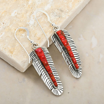 Santa Fe Style Feather Earrings – A Southwestern Touch of Natural Beauty