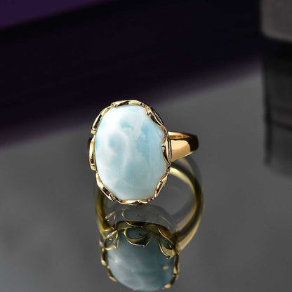 Larimar Tidal Crown Ring