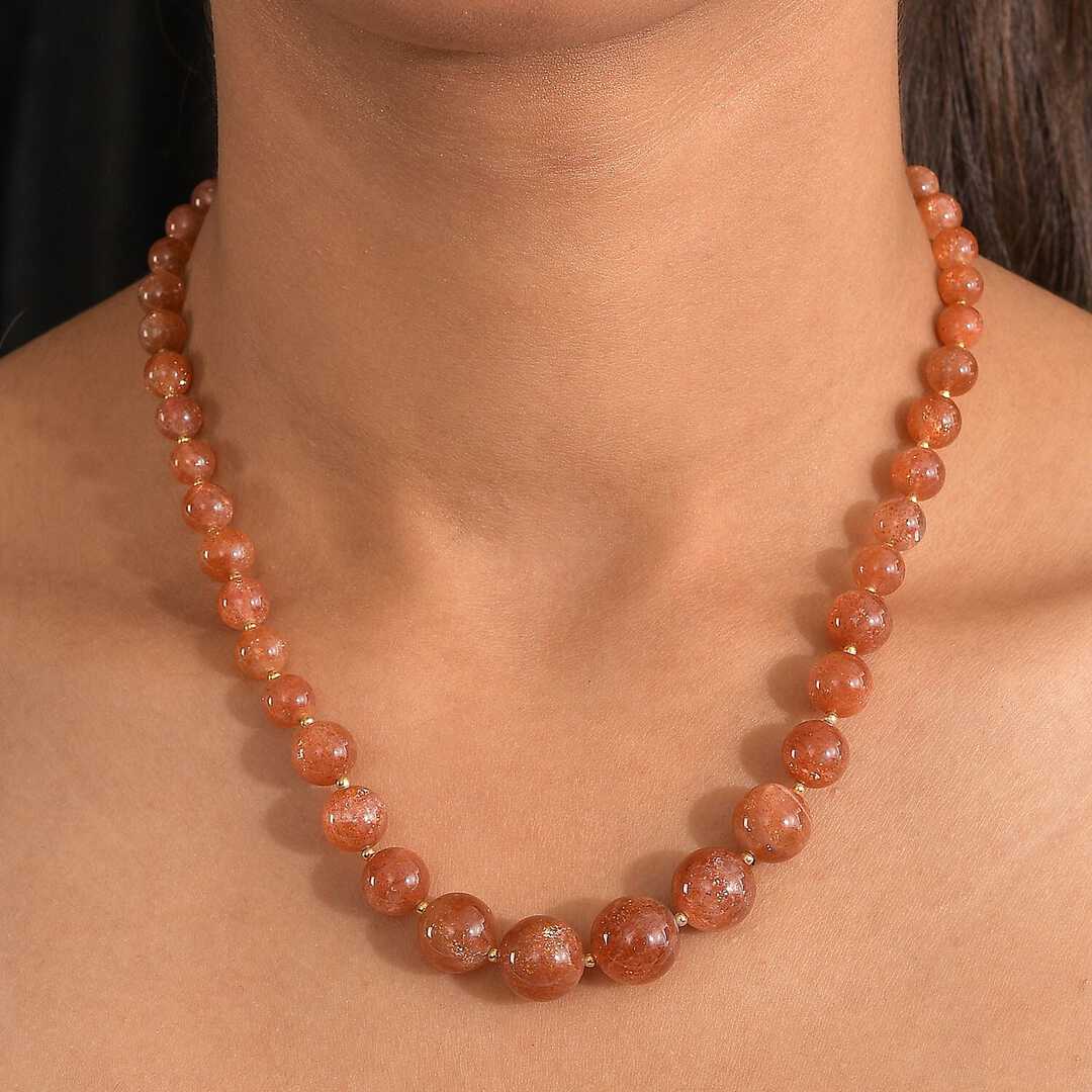 Sunstone Beaded Necklace