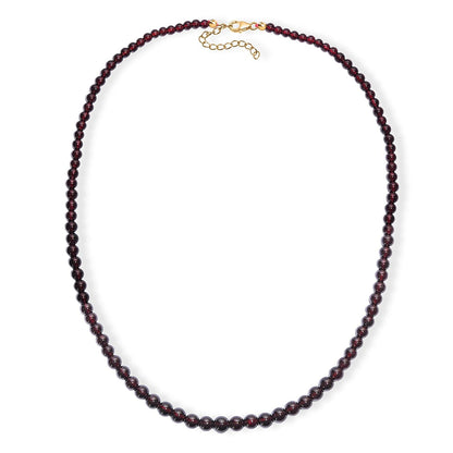 Celebrity Beaded Mozambique Garnet Necklace — Deep Passion & Timeless Glamour