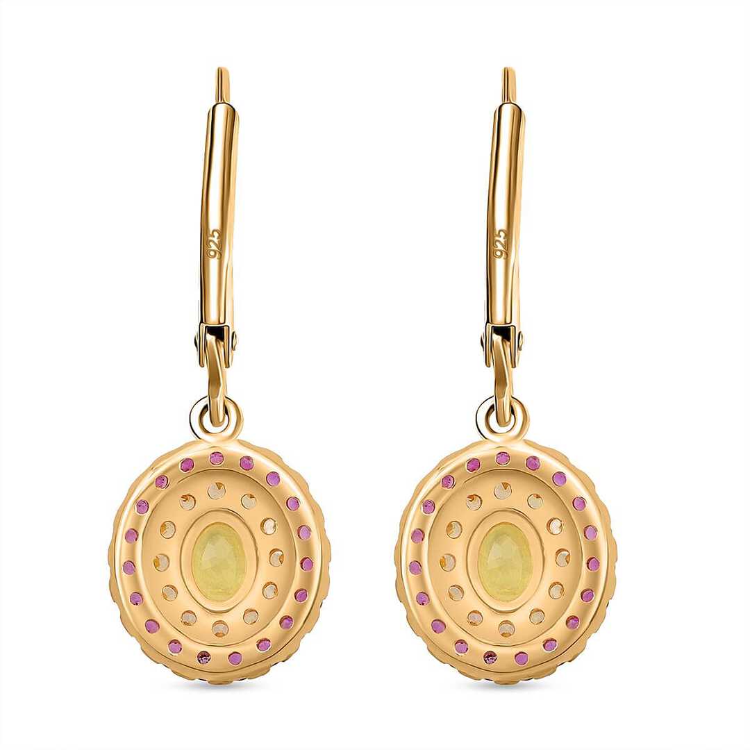 Yellow & Pink Sapphire Earrings