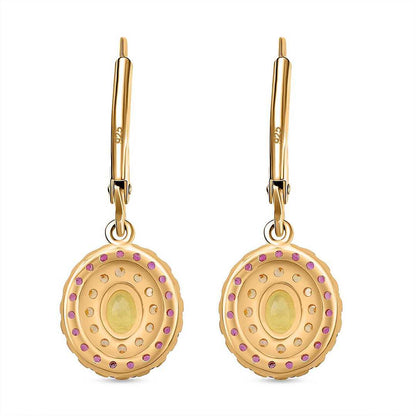 Yellow & Pink Sapphire Earrings