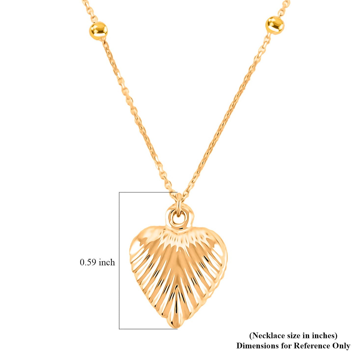 10K Yellow Gold Diamond-Cut Heart Beads Necklace – A Shimmering Symbol of Love