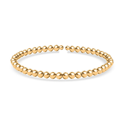 10K Yellow Gold 4mm Bead Adjustable Bracelet – Effortless Elegance, Perfect Fit