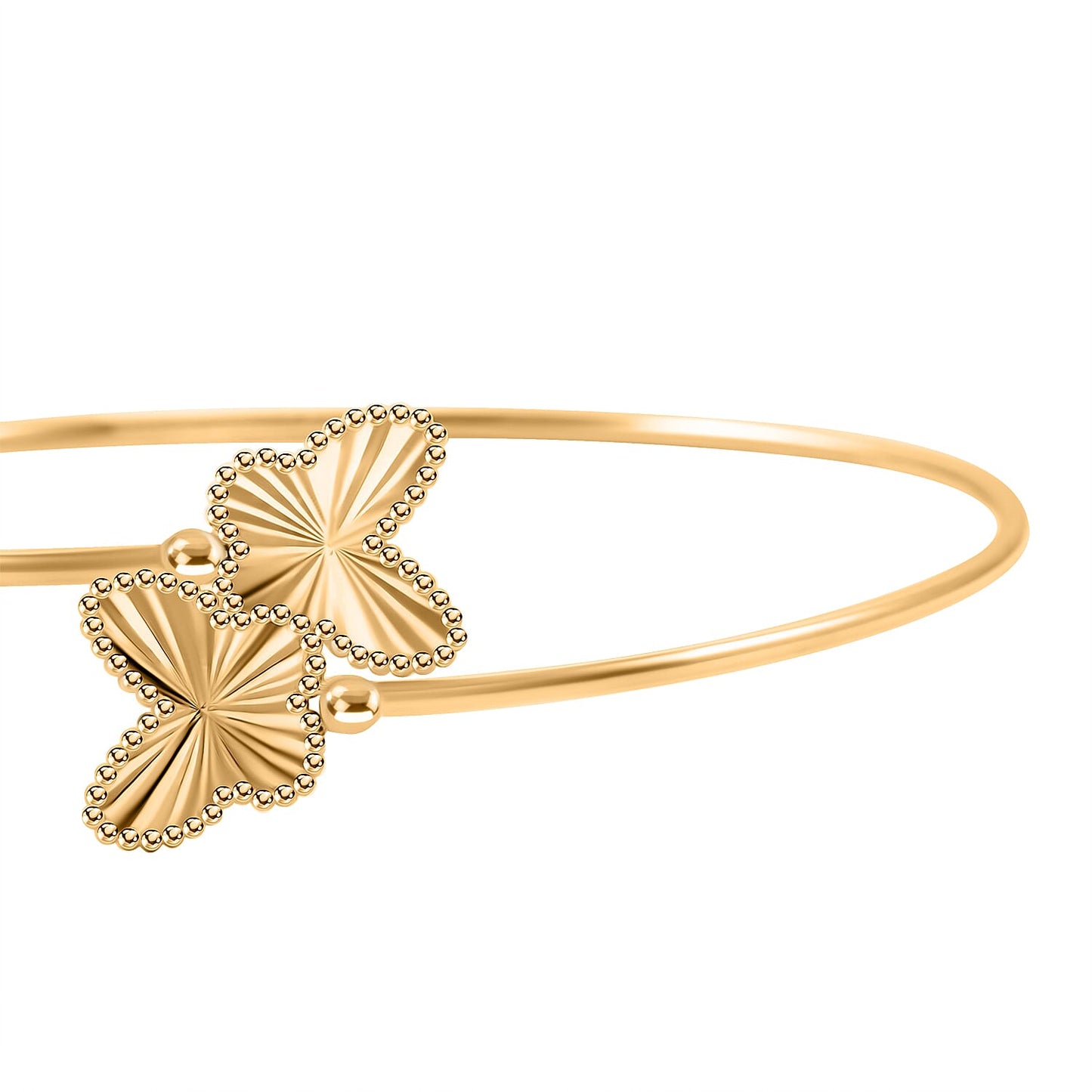 10K Yellow Gold Bypass Butterfly Flex Bangle Bracelet – Elegance in Motion