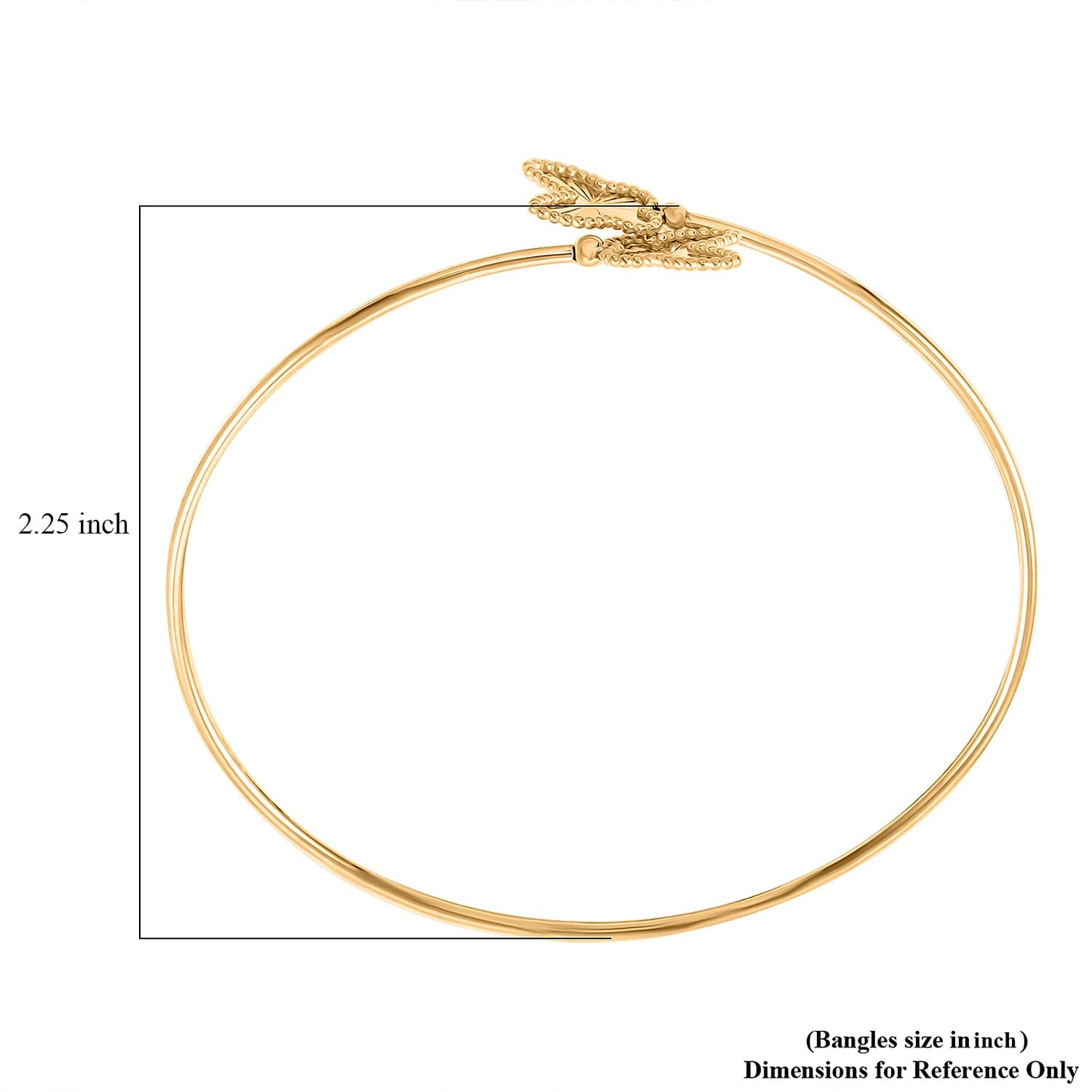 10K Yellow Gold Bypass Butterfly Flex Bangle Bracelet – Elegance in Motion