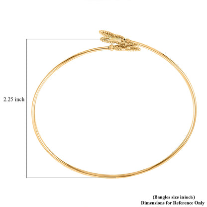 10K Yellow Gold Bypass Butterfly Flex Bangle Bracelet – Elegance in Motion