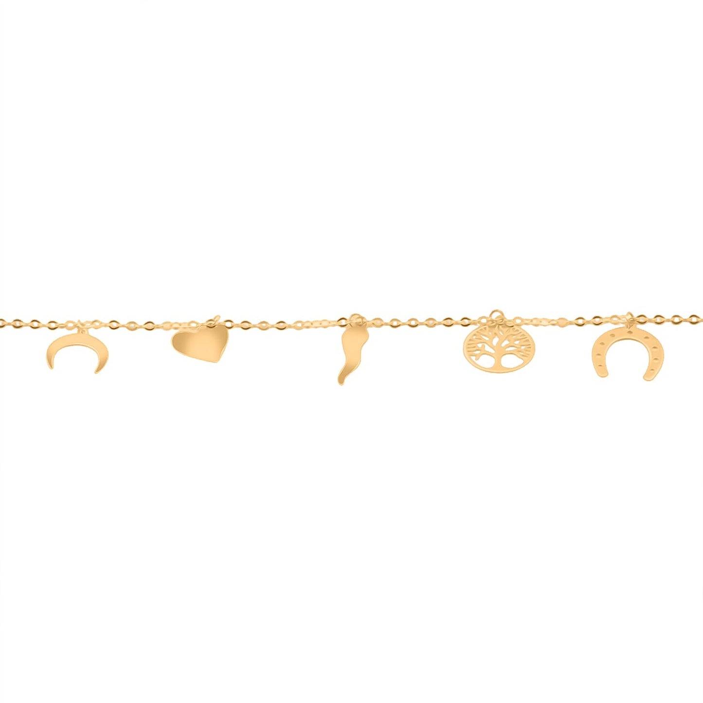 10K Yellow Gold Lucky Charms Chain Bracelet – Everyday Symbols of Fortune & Love