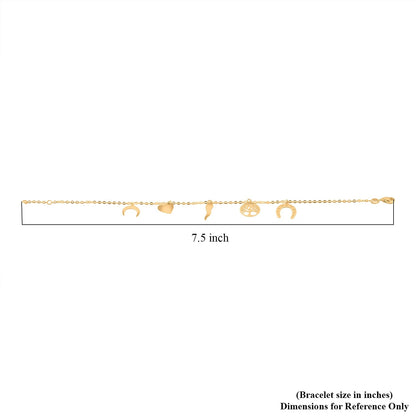 10K Yellow Gold Lucky Charms Chain Bracelet – Everyday Symbols of Fortune & Love