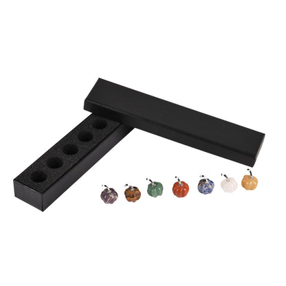Chakra Mini Pumpkin Set – 7 Stones for Halloween Balance & Protection