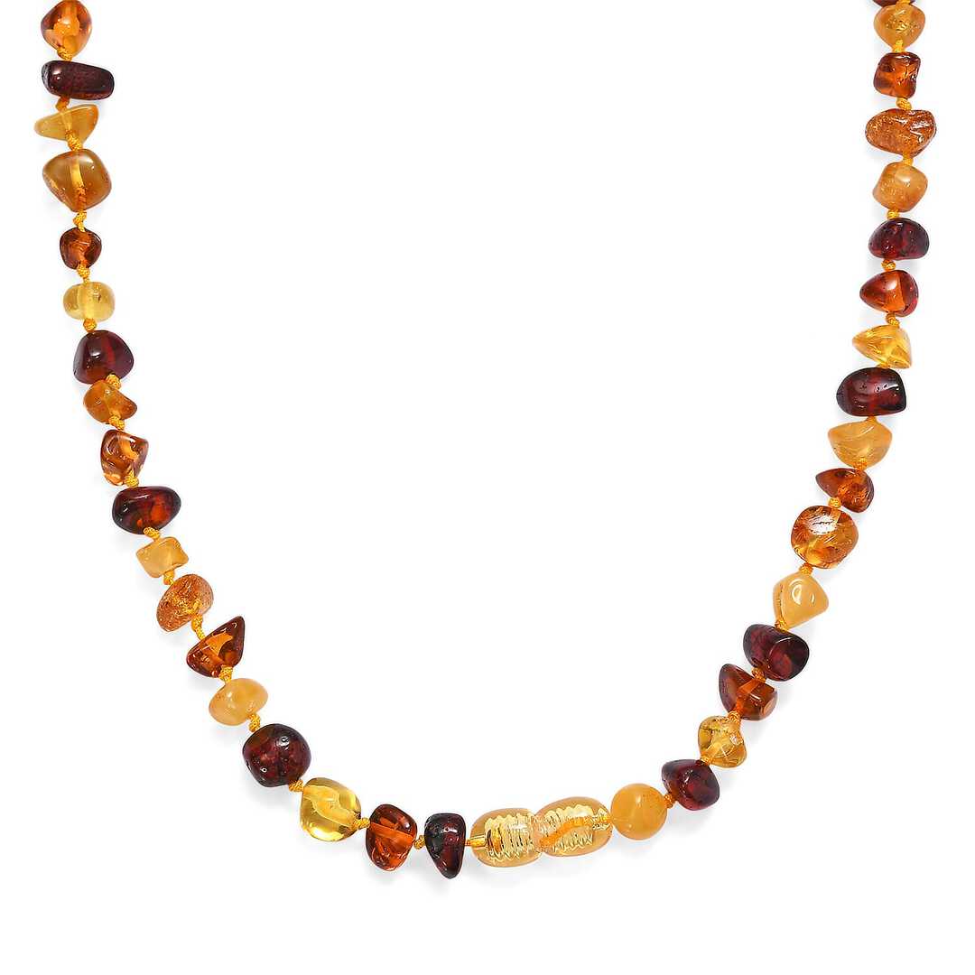 Multi-Color Amber Beaded Necklace