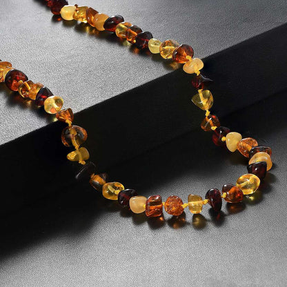 Multi-Color Amber Beaded Necklace