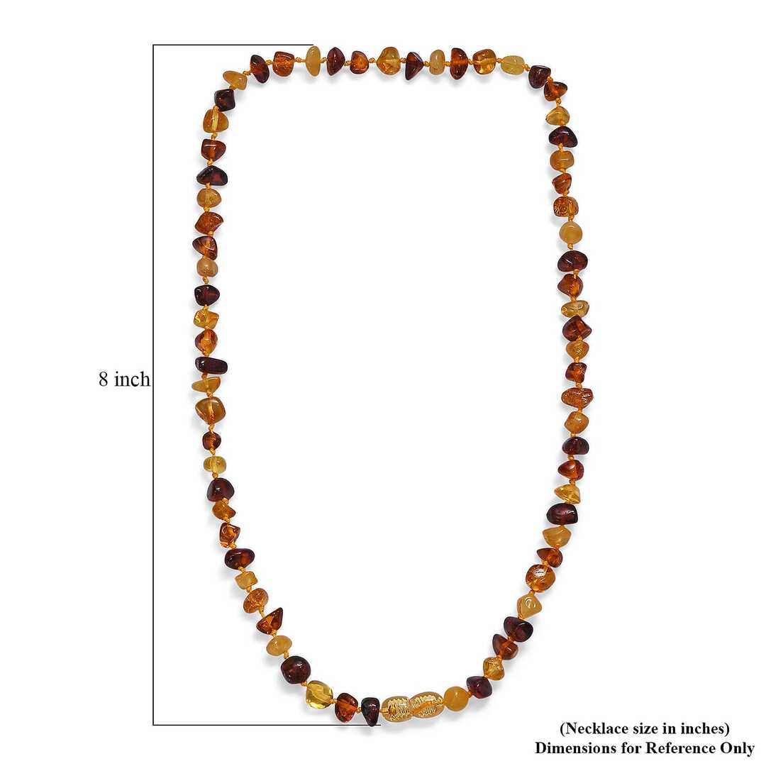 Multi-Color Amber Beaded Necklace