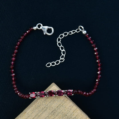 Orissa Rhodolite Garnet Beaded Bracelet — Passion, Balance & Refined Grace