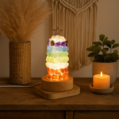 Christmas Chakra Crystal Lamp - Light Up Your Holiday