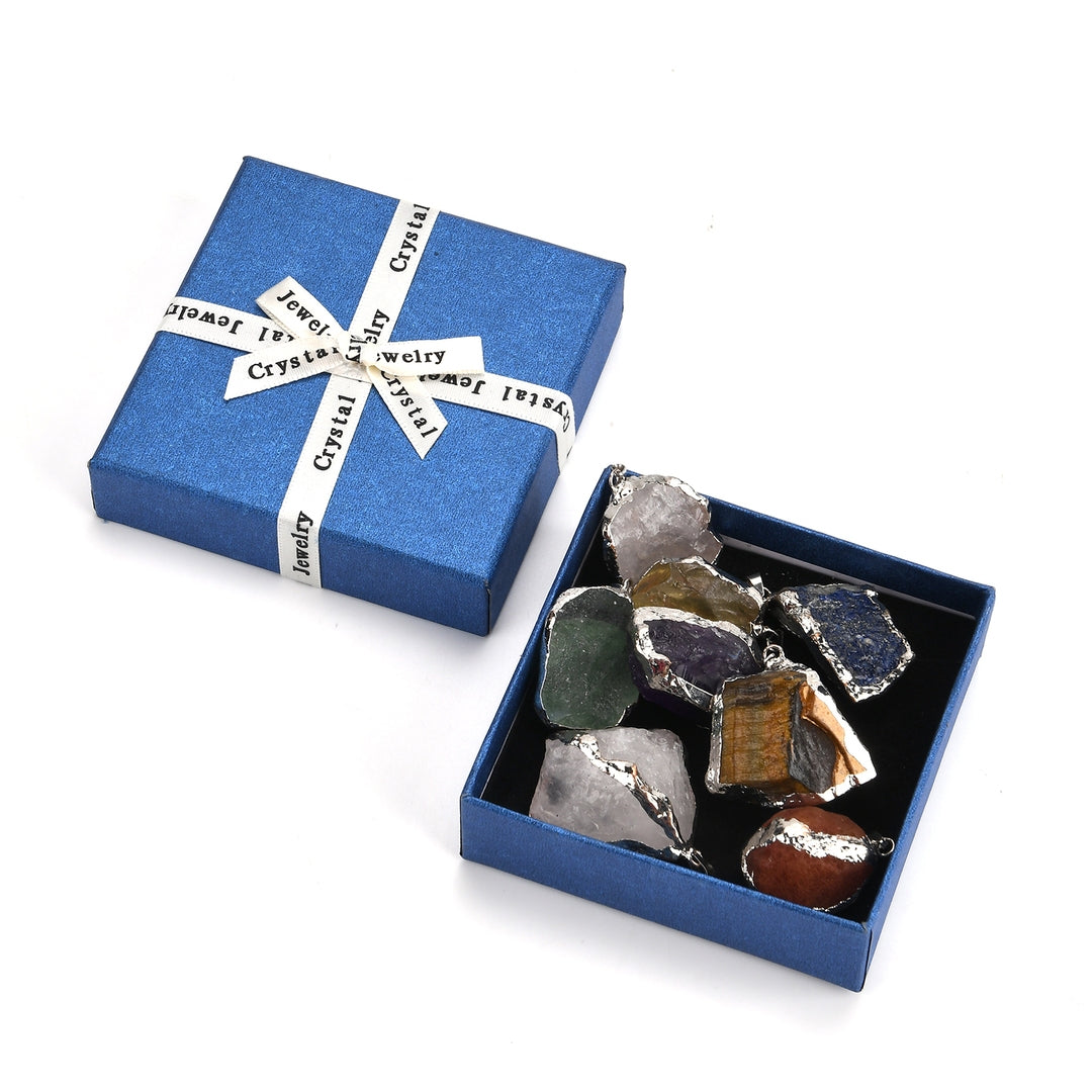 Elemental Energy Necklace Set – 8 Raw Crystals for Every Intention