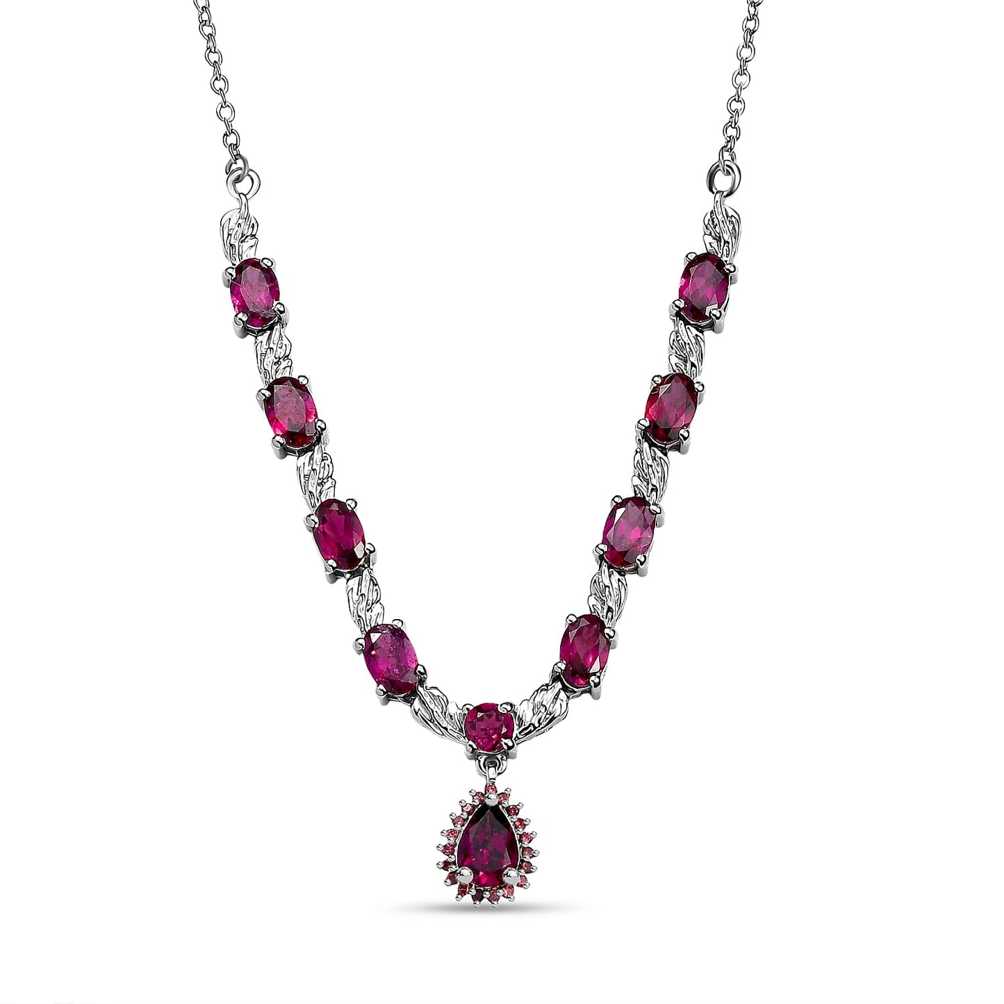 Twilight Leaf Glow Orissa Rhodolite Garnet Necklace — Passion, Strength & Radiant Presence