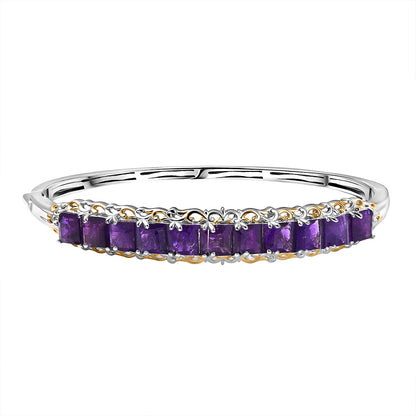 EverTrue African Amethyst Bangle Bracelet — Bold Sparkle & Inner Harmony