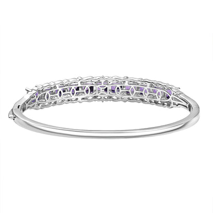 EverTrue African Amethyst Bangle Bracelet — Bold Sparkle & Inner Harmony