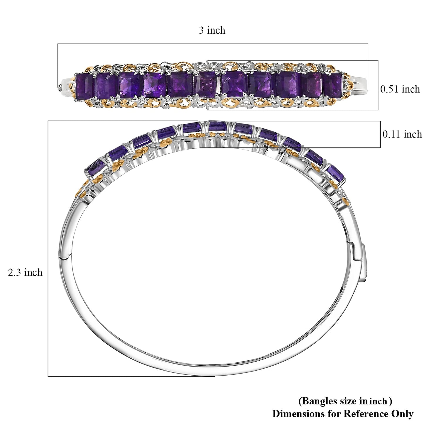 EverTrue African Amethyst Bangle Bracelet — Bold Sparkle & Inner Harmony