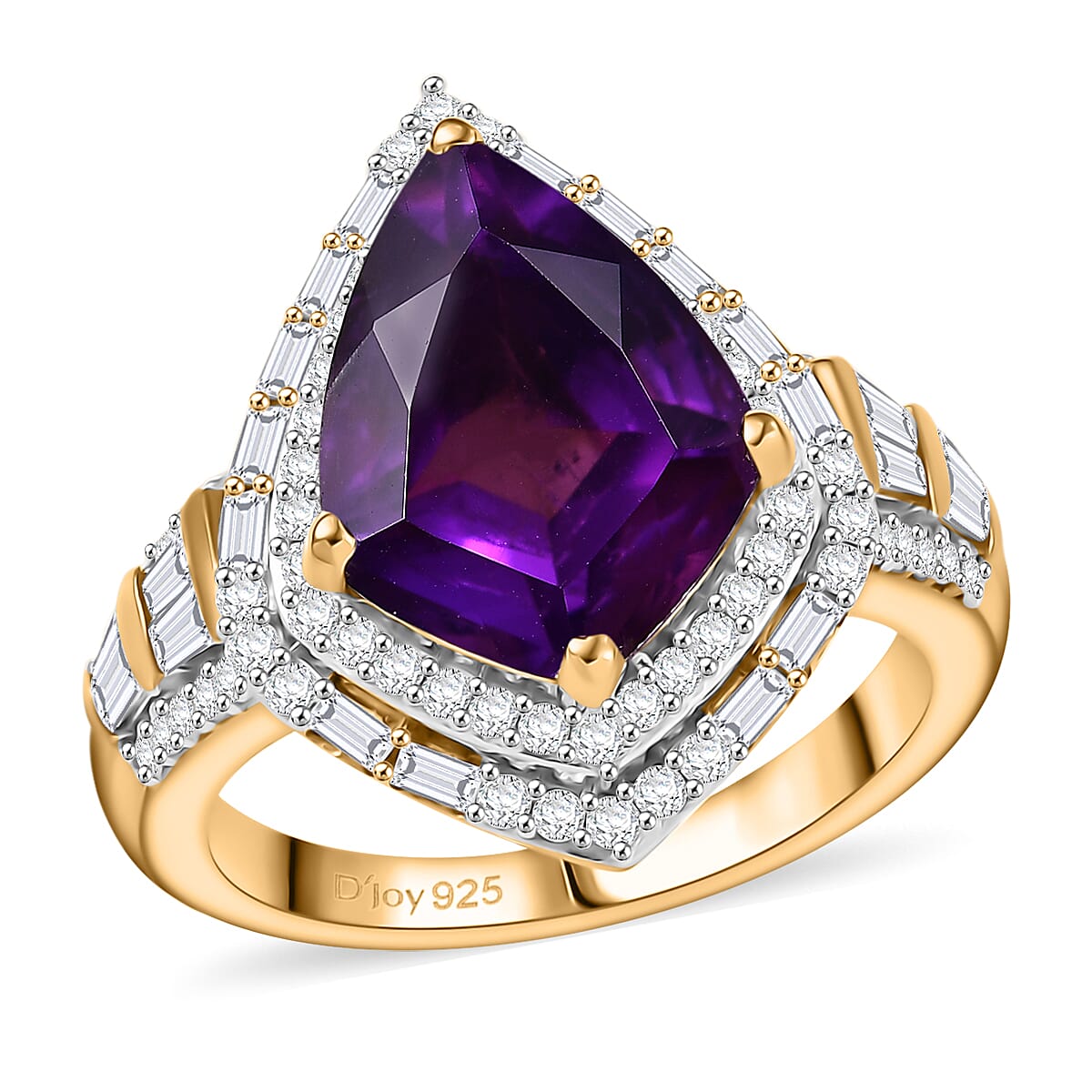 Lusaka Amethyst Shield Ring — Strength, Clarity & Commanding Elegance