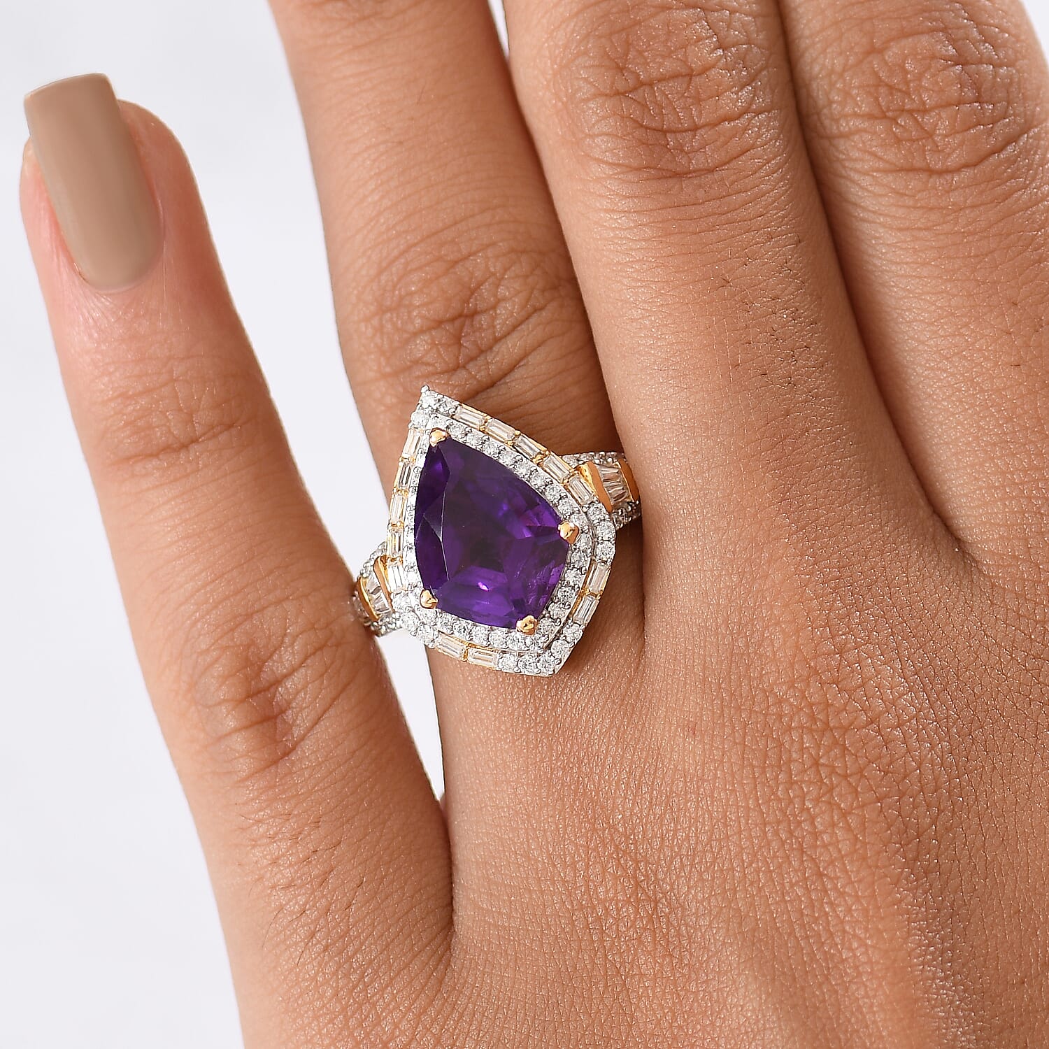 Lusaka Amethyst Shield Ring — Strength, Clarity & Commanding Elegance