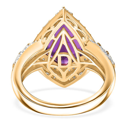 Lusaka Amethyst Shield Ring — Strength, Clarity & Commanding Elegance