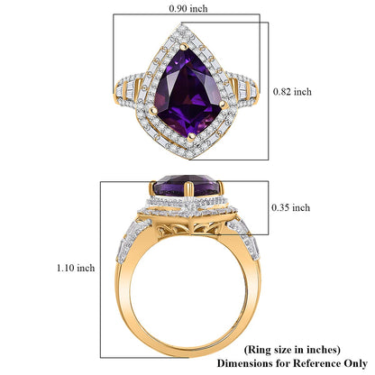 Lusaka Amethyst Shield Ring — Strength, Clarity & Commanding Elegance