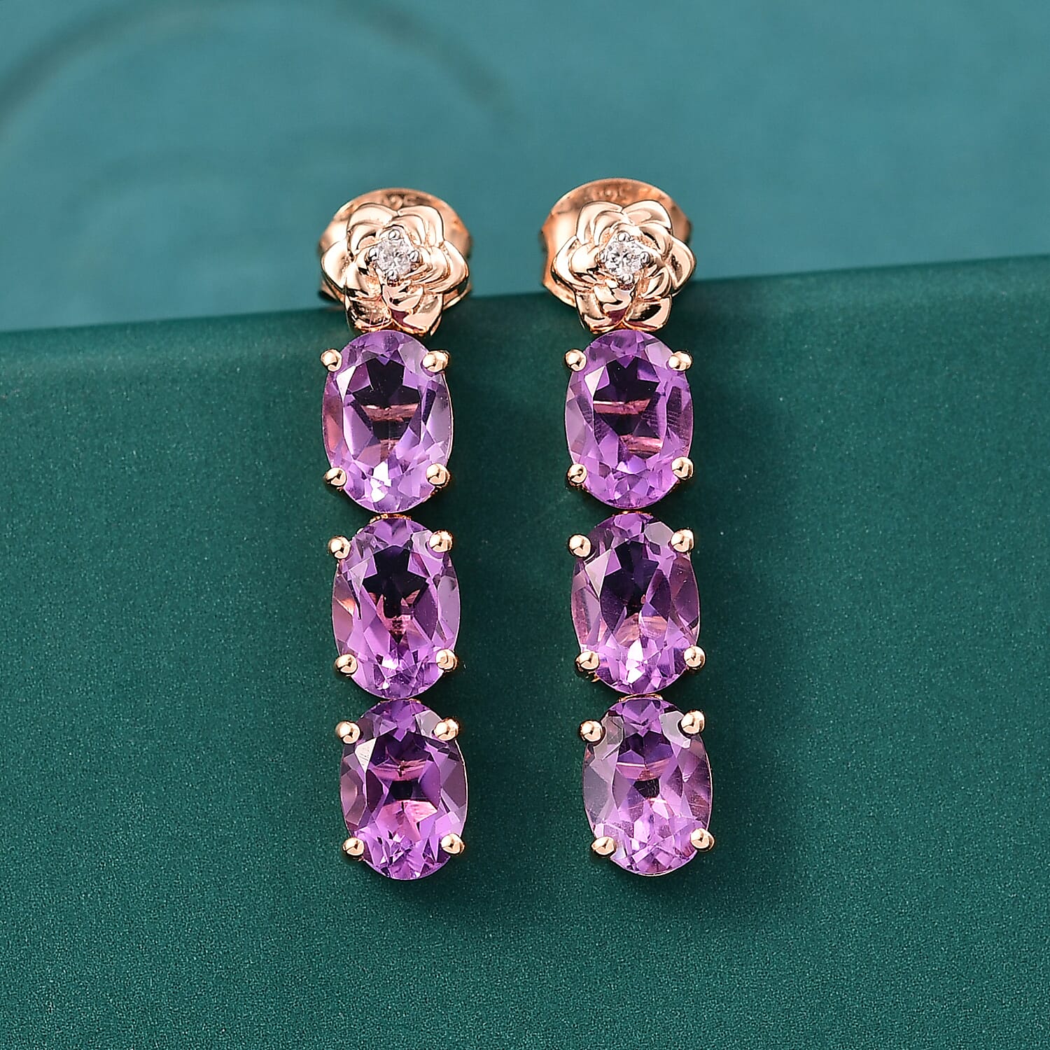 Italian Garden Rose de France Amethyst Earrings — Soft Romance & Timeless Grace
