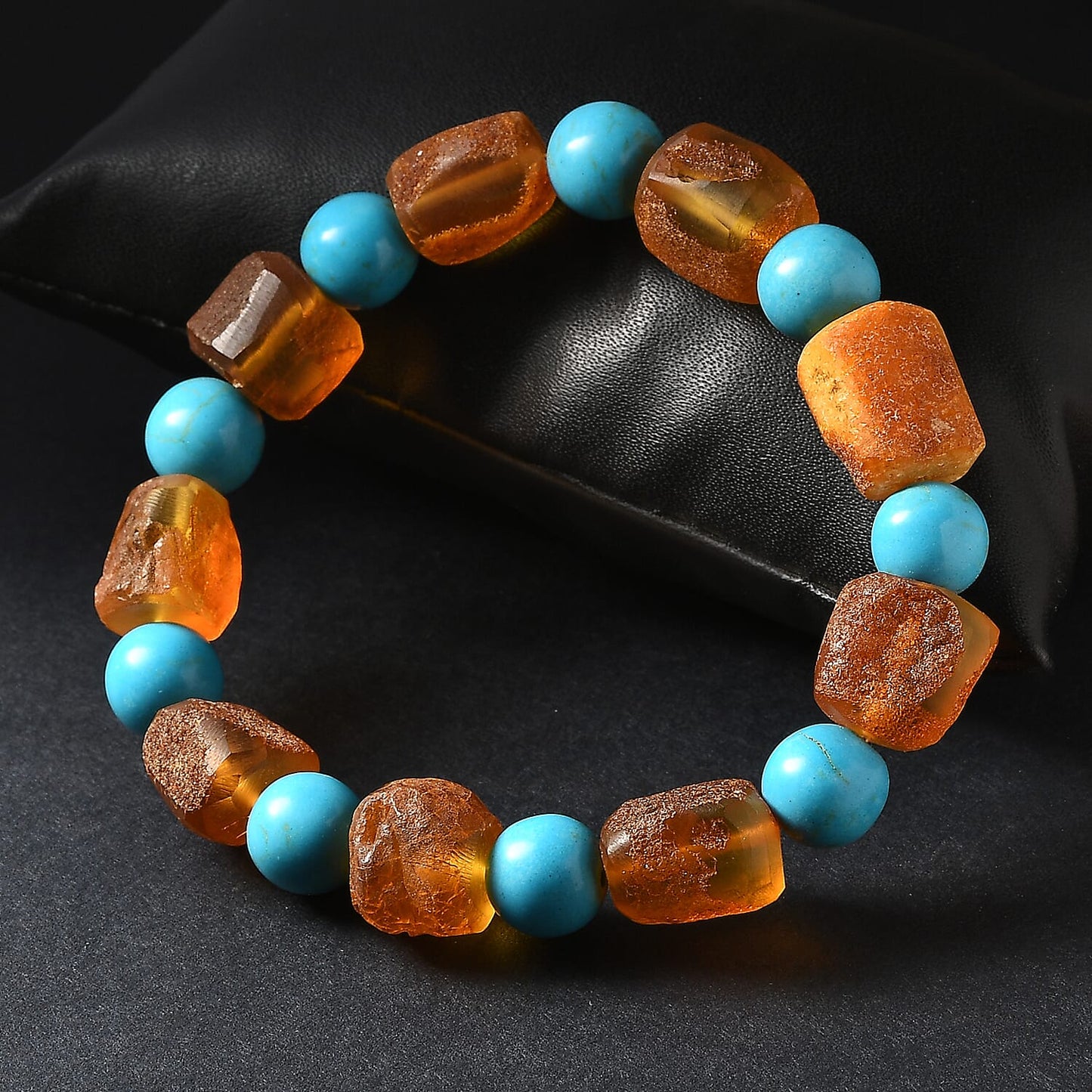Baltic Amber & Magnesite Stretch Bracelet — Natural Beauty & Healing Energy