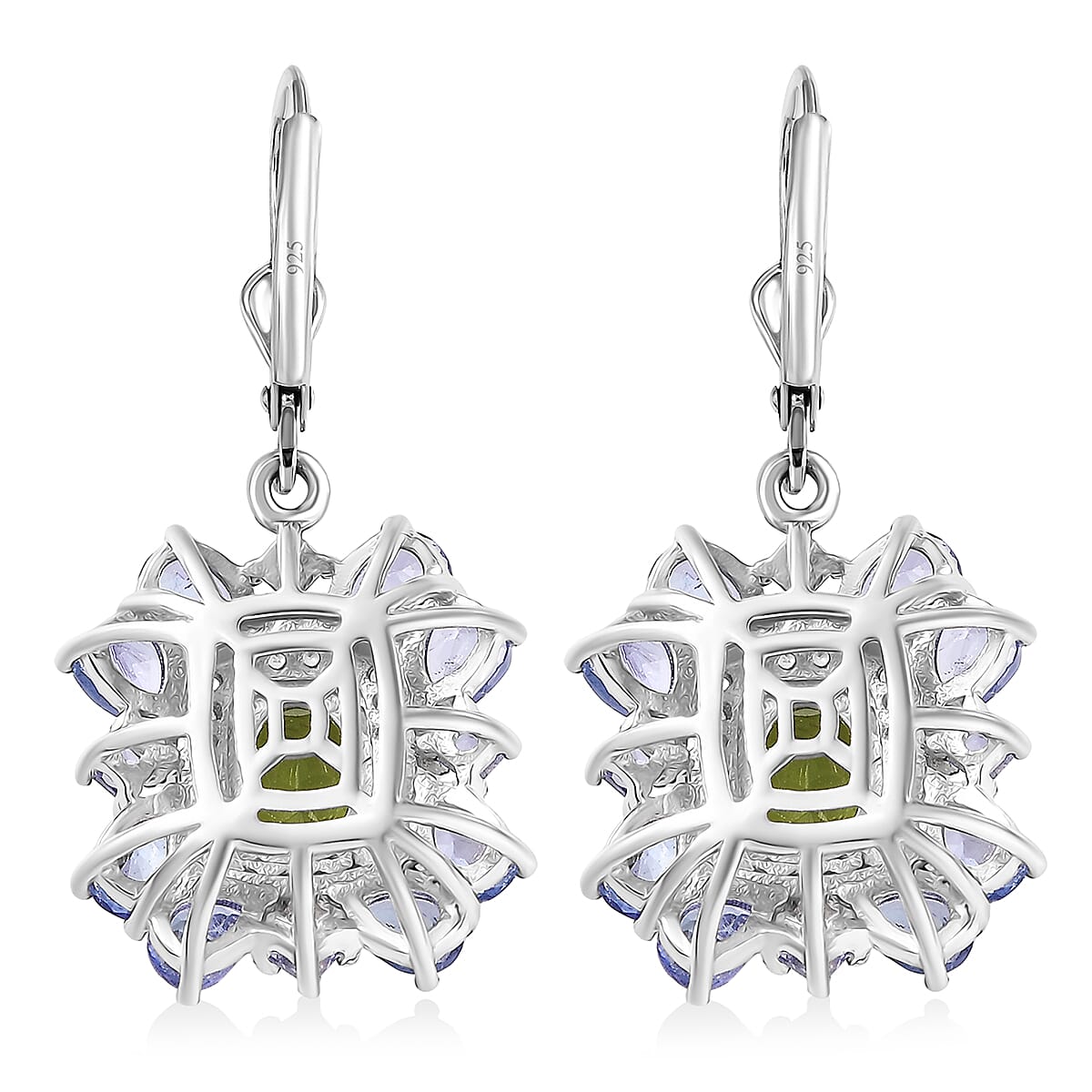 Gemstone Earrings in Rhodium Sterling Silver