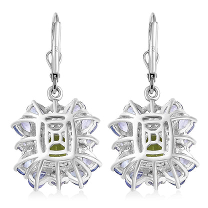 Gemstone Earrings in Rhodium Sterling Silver