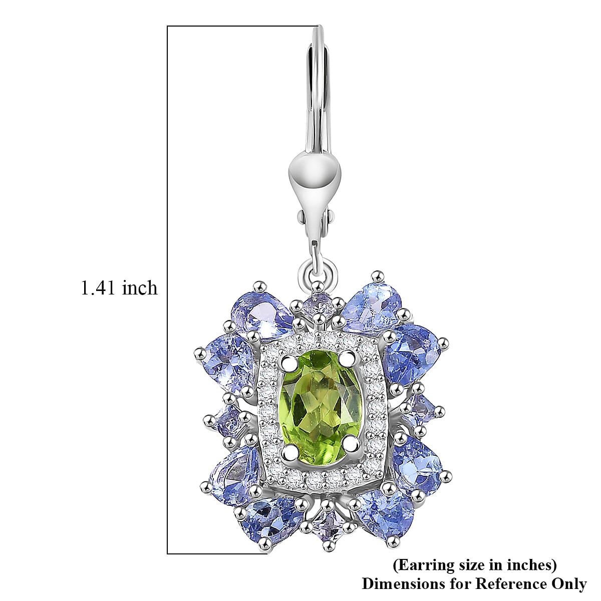 Gemstone Earrings in Rhodium Sterling Silver