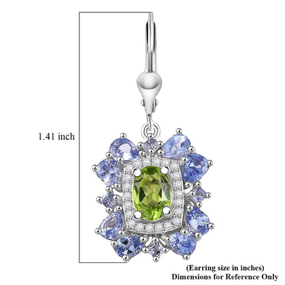 Gemstone Earrings in Rhodium Sterling Silver