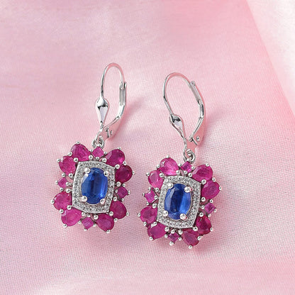 Gemstone Earrings in Rhodium Sterling Silver
