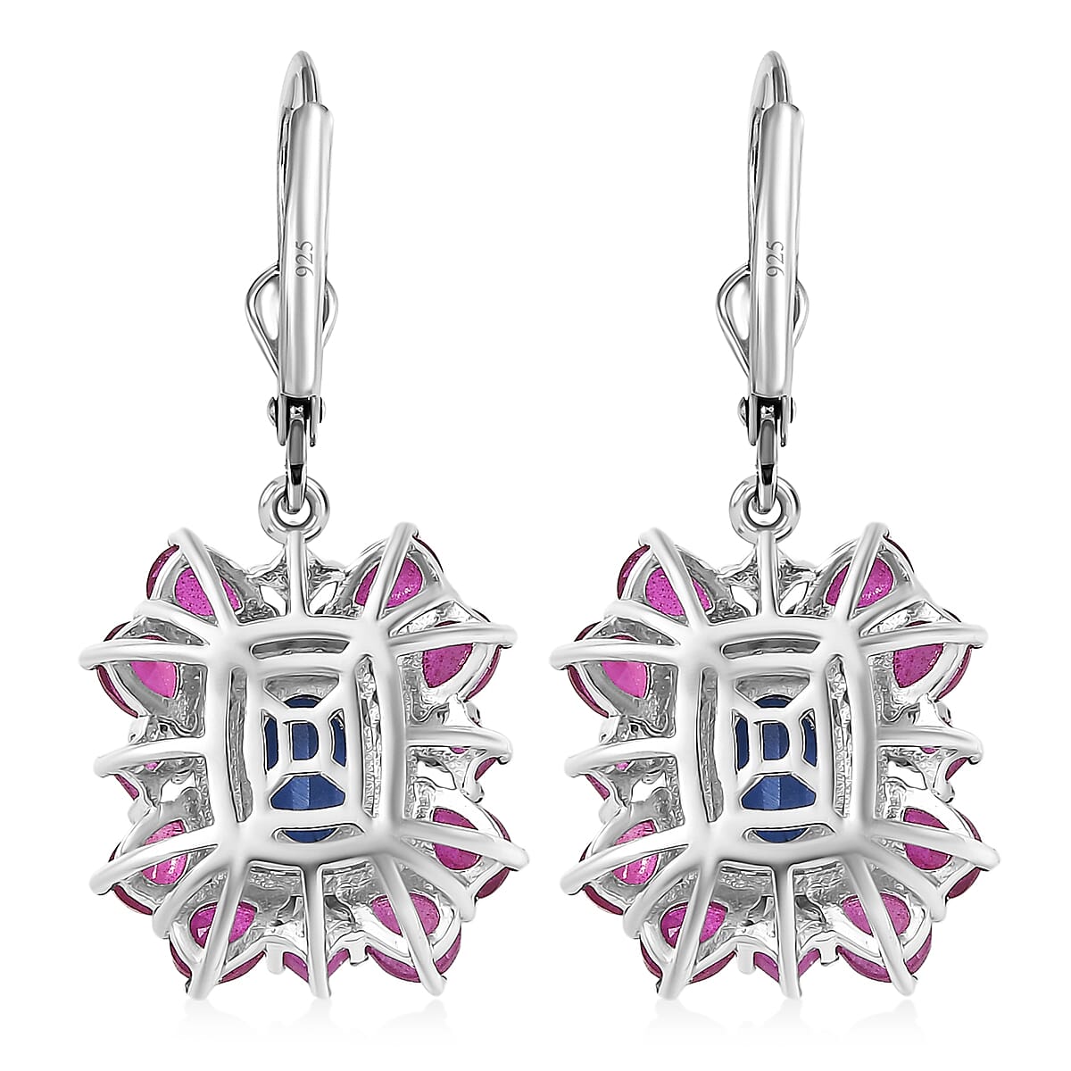 Gemstone Earrings in Rhodium Sterling Silver